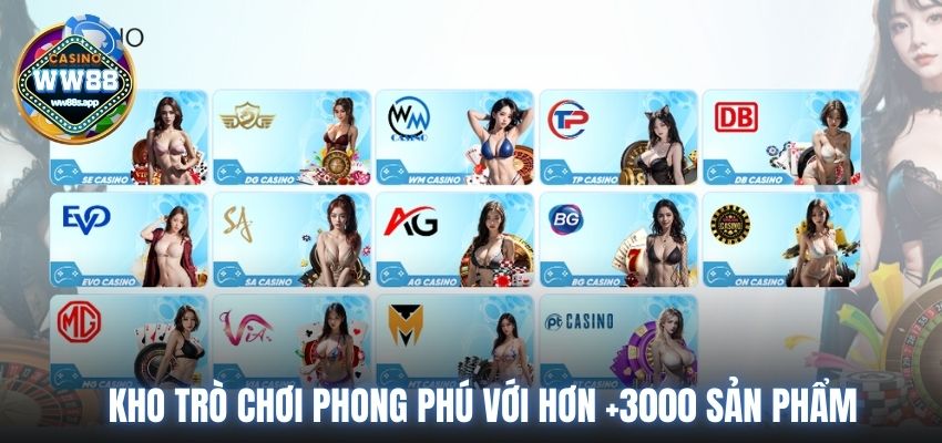 Kho trò chơi phong phú với hơn +3000 sản phẩm
